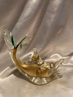 Glazen Dolfijn met Gouden Kern - Handwerk, Antiek en Kunst, Antiek | Glas en Kristal, Ophalen of Verzenden