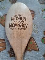 Houten lepel met gravering kitchen memory, Ophalen of Verzenden, Nieuw, Hout, Los bestek