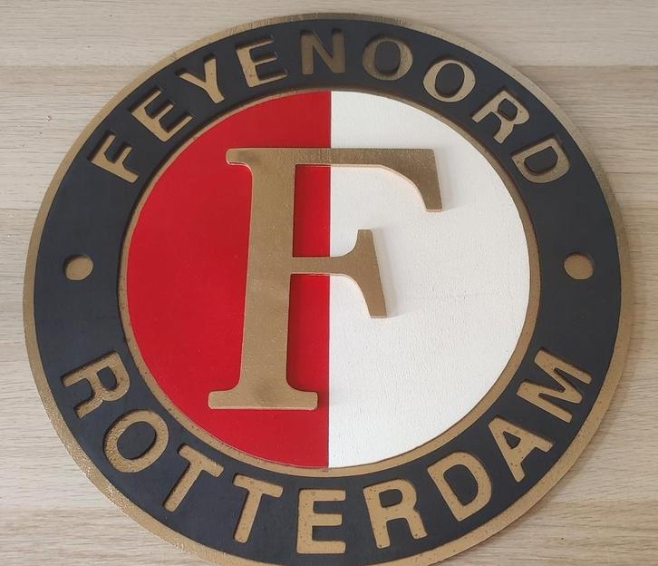 Feyenoord 3D logo van hout – 38 cm – Rotterdam, Verzamelen, Sportartikelen en Voetbal, Nieuw, Overige typen, Feyenoord, Verzenden