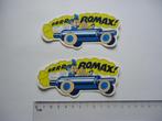 sticker ROMAX RACE AUTO strip smile 2 x retro car, Verzamelen, Stickers, Overige typen, Zo goed als nieuw, Verzenden