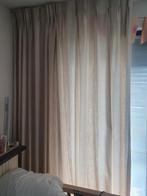 2 neutraal gekleurde, licht doorlatende gordijnen, Ophalen of Verzenden, Gebruikt, Crème, 200 cm of meer