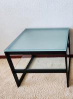 Glazen bijzettafel, Huis en Inrichting, Tafels | Bijzettafels, Minder dan 55 cm, Vierkant, Ophalen, 45 tot 60 cm