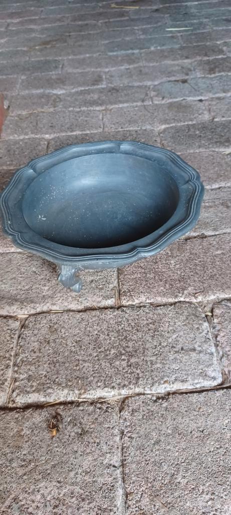 Oude Tinnen Fruitschaal op Voetjes, Antiek en Kunst, Antiek | Tin, Ophalen of Verzenden