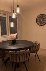 Mangohout TAFEL rond 140cm, 100 tot 150 cm, Rond, Ophalen of Verzenden, Zo goed als nieuw