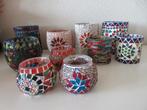 Mozaiek oosterse waxine theelichthouders, Huis en Inrichting, Woonaccessoires | Kandelaars en Kaarsen, Ophalen of Verzenden, Zo goed als nieuw