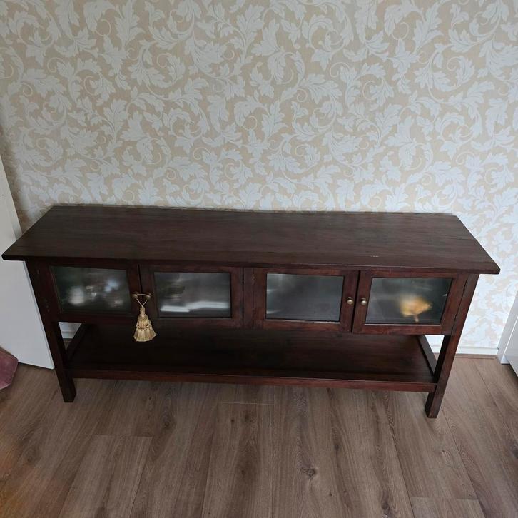 Sidetable, Huis en Inrichting, Tafels | Sidetables, Zo goed als nieuw, 25 tot 50 cm, 150 tot 200 cm, Rechthoekig, Overige houtsoorten