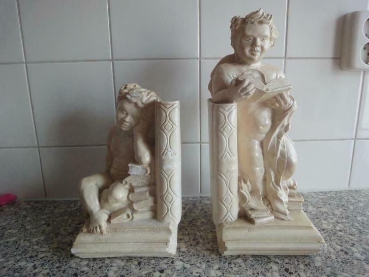 ENGEL BOEKENSTEUNEN GIPS, BROCANTE BOEKENSTEUNEN, Antiek en Kunst, Antiek | Woonaccessoires, Ophalen of Verzenden