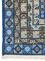 Handmade oriental wool Berber carpet Fez blue 206x310cm, Gebruikt, Crème, 200 cm of meer, Ophalen of Verzenden