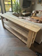 Sidetable XXL van steigerhout met 3 legplanken izgst., Huis en Inrichting, Tafels | Sidetables, 200 cm of meer, 25 tot 50 cm, Rechthoekig