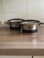 Fissler Pannenset - 2 stuks, maat 20 en 16 cm., Ophalen of Verzenden, Zo goed als nieuw, Rvs, Pannenset