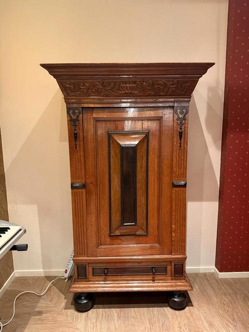 Antieke Massief Eiken Kast | Handgesneden | ca. 1900 |, Antiek en Kunst, Antiek | Meubels | Kasten, Ophalen