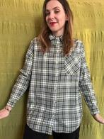 Vintage overhemd / blouse / shirt - geruit - groen - 38/M, Maat 38/40 (M), Ophalen of Verzenden, HGV, Vintage