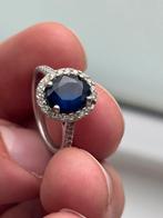 Saffier ring wit goud 14K, Verzenden, Goud, Ring