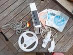Nintendo Wii (RVL-001) met stuur & nunchuk, Ophalen of Verzenden, Gebruikt, Met 1 controller, Met games
