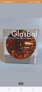 Mooie glazen bol amber kleur met verlichting., Gevondenengemaakt@gmail.com, Onbekend, Ophalen of Verzenden, Zo goed als nieuw