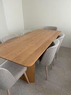 Eettafel massief eikenhout 200cm bij 90cm, Ophalen, Eikenhout, 200 cm of meer, 50 tot 100 cm