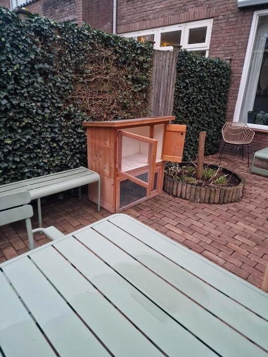 Konijnen buitenhok., Dieren en Toebehoren, Knaagdieren en Konijnen | Hokken en Kooien, Zo goed als nieuw, Hok, Minder dan 60 cm