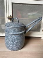 Grijs gewolkt emaille BK havermout pan / au bain marie pan, Ophalen of Verzenden