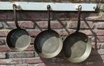 ​3 Vintage Falk koper tin geveegd steelpan new old stock K40, Huis en Inrichting, Overige materialen, Keramische plaat, Ophalen of Verzenden