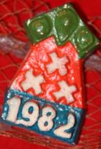 Stukje van Veldteken Insigne Krabbegat Vastenavend  1982, Ophalen, Gebruikt