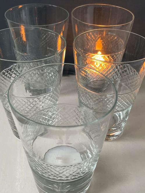 Antieke glazen voor theelicht / waterglas / sapglas - 5x, Antiek en Kunst, Antiek | Glas en Kristal, Ophalen of Verzenden