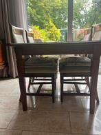Kersenhouten eettafel inclusief 4 stoelen, Huis en Inrichting, Complete eetkamers, Ophalen, Gebruikt, 4 tot 6 stoelen