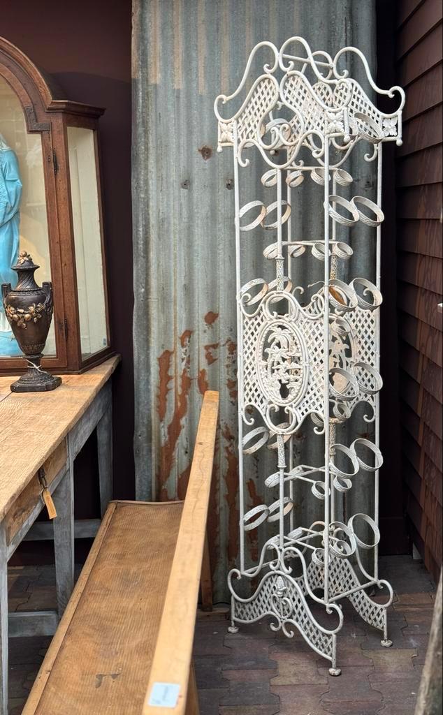 Uniek Frans wijnrek gietijzer - 12 flessen, Antiek en Kunst, Curiosa en Brocante, Ophalen