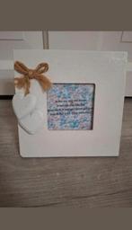 Fotolijstje landelijk wit vierkant klein hout wit, Ophalen of Verzenden, Zo goed als nieuw