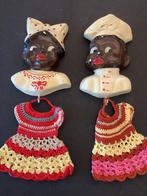 Superschattig heel oud setje wandhangers/wandhoofdjes, Ophalen of Verzenden