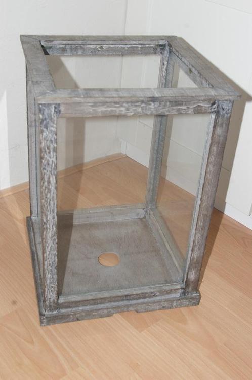 Decoratie meubel hout/glas, Huis en Inrichting, Woonaccessoires | Overige, Ophalen of Verzenden