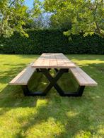 Picknicktafel douglashout en zwart stalen onderstel, Ophalen, Nieuw, Rechthoekig