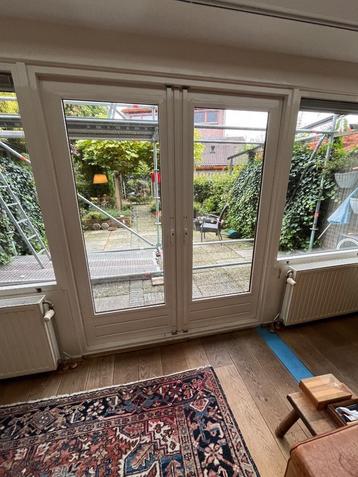 Hardhouten stolpdeuren met dubbelglas beschikbaar voor biedingen