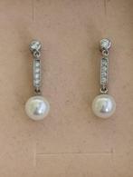 Parel Oorbellen met Witte Glas/Parelmoer Parels, Zilver, Ophalen of Verzenden, Nieuw, Zilver, Knopjes of Stekers