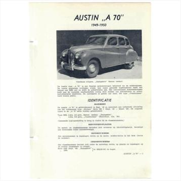 Austin A70 Vraagbaak losbladig 1949-1950 #1 Nederlands