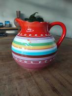 Vintage Waterkan met Zomerse Kleuren, Aardewerk of Porselein, Ophalen of Verzenden, Zo goed als nieuw, Minder dan 50 cm