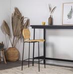 4x Rotan barkruk, bohemian, retro, vintage look!, Metaal, Met voetsteun, 60 tot 90 cm, Nieuw