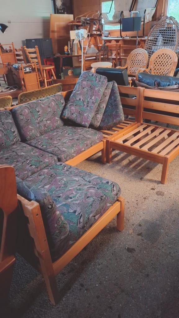 Vintage Scandinavische Hoekbank '70 elementen bank, Huis en Inrichting, Banken | Bankstellen, Gebruikt, Vierpersoons of meer, Ophalen of Verzenden