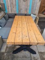 Steigerhouten eettafel, Tuin en Terras, Eettafel, Gebruikt, Ophalen, Steigerhout