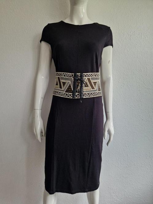 Marc Cain elastische tailleriem. Maat 5. Crème/zwart, Kleding | Dames, Riemen en Ceinturen, Zo goed als nieuw, Tailleriem, 80 tot 90 cm