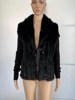 H919 Transfer maat 40=M vest met bont zwart, Maat 38/40 (M), Zwart, Ophalen of Verzenden, Zo goed als nieuw