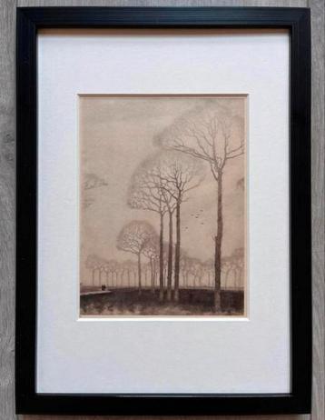 Jan Mankes 1889-1920 / Originele Heliogravure Bomenrij 1923 beschikbaar voor biedingen