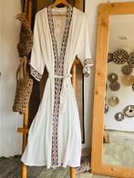 Kimono linnen maxi wit tribal block print, Verzenden, Wit, Maat 42/44 (L), Nieuw