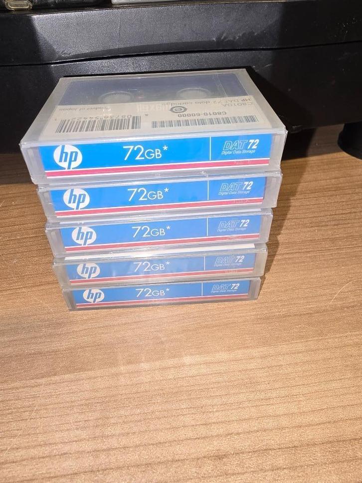 5xHP DAT72 data cartridge, model C8010A, 72GB en 2 cleaning, Computers en Software, Beschrijfbare discs, Nieuw, Overige typen