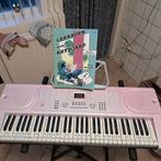 Roze Keyboard met Standaard en Leerboek, Muziek en Instrumenten, Keyboards, Met standaard, Ophalen, Overige merken, 61 toetsen