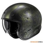 HJC V31 Flame Jethelm, Zwart-Groen, Motoren, Kleding | Motorhelmen, Ophalen of Verzenden, Nieuw met kaartje