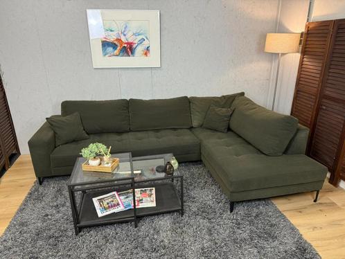 GRATIS LEVERING Ruime “Goossens Coco” Donkergroen, Huis en Inrichting, Banken | Bankstellen, Zo goed als nieuw, Vierpersoons of meer