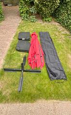 Rode Parasol Set 280x280cm – Met Hoes & Verzwaarde Voet, Ophalen, Zo goed als nieuw