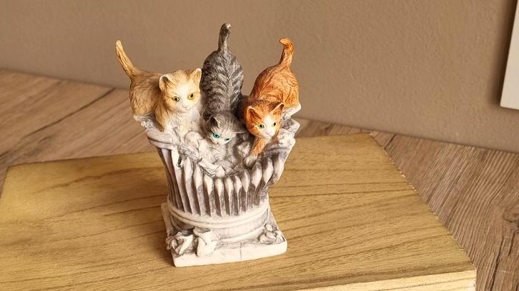 Mooi Vintage Katten  Beeld  Ornament van Nigri Made in Italy, Verzamelen, Beelden en Beeldjes, Gebruikt, Dier, Verzenden