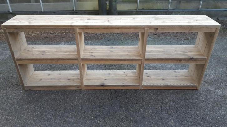 Unieke kwaliteit sidetable van steigerhout elke maat en vorm, Huis en Inrichting, Tafels | Sidetables, Nieuw, Ophalen