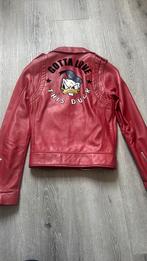 Echt leren jasje van Nikkie met Donald Duck  32, Ophalen, Zo goed als nieuw, Maat 34 (XS) of kleiner, Zwart
